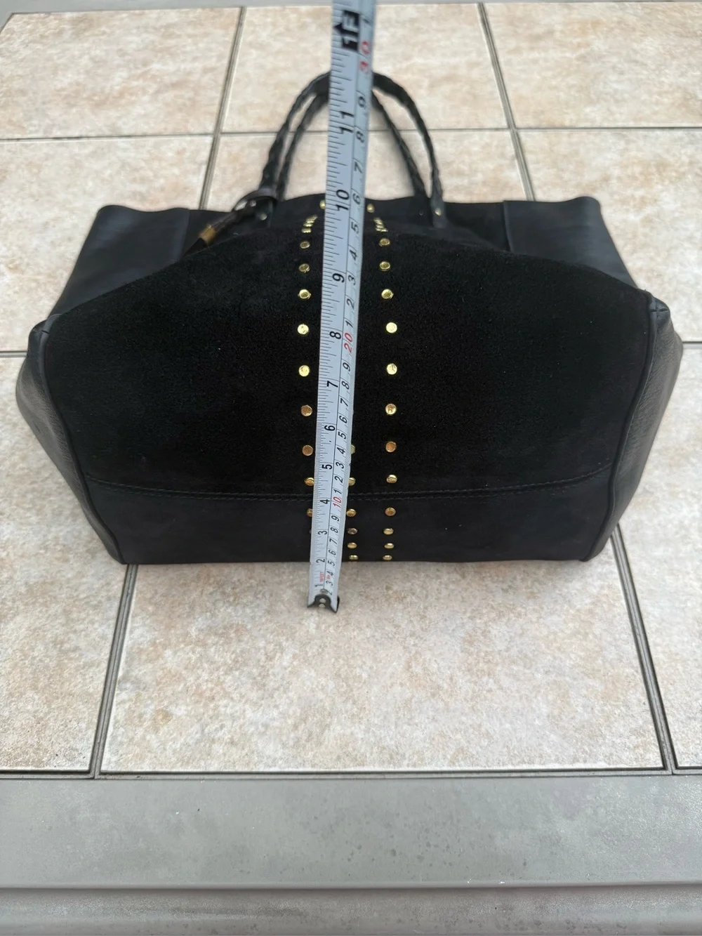 Kempton & Co.  Black Tote Bag with Gold Stud Accent - Women Bags